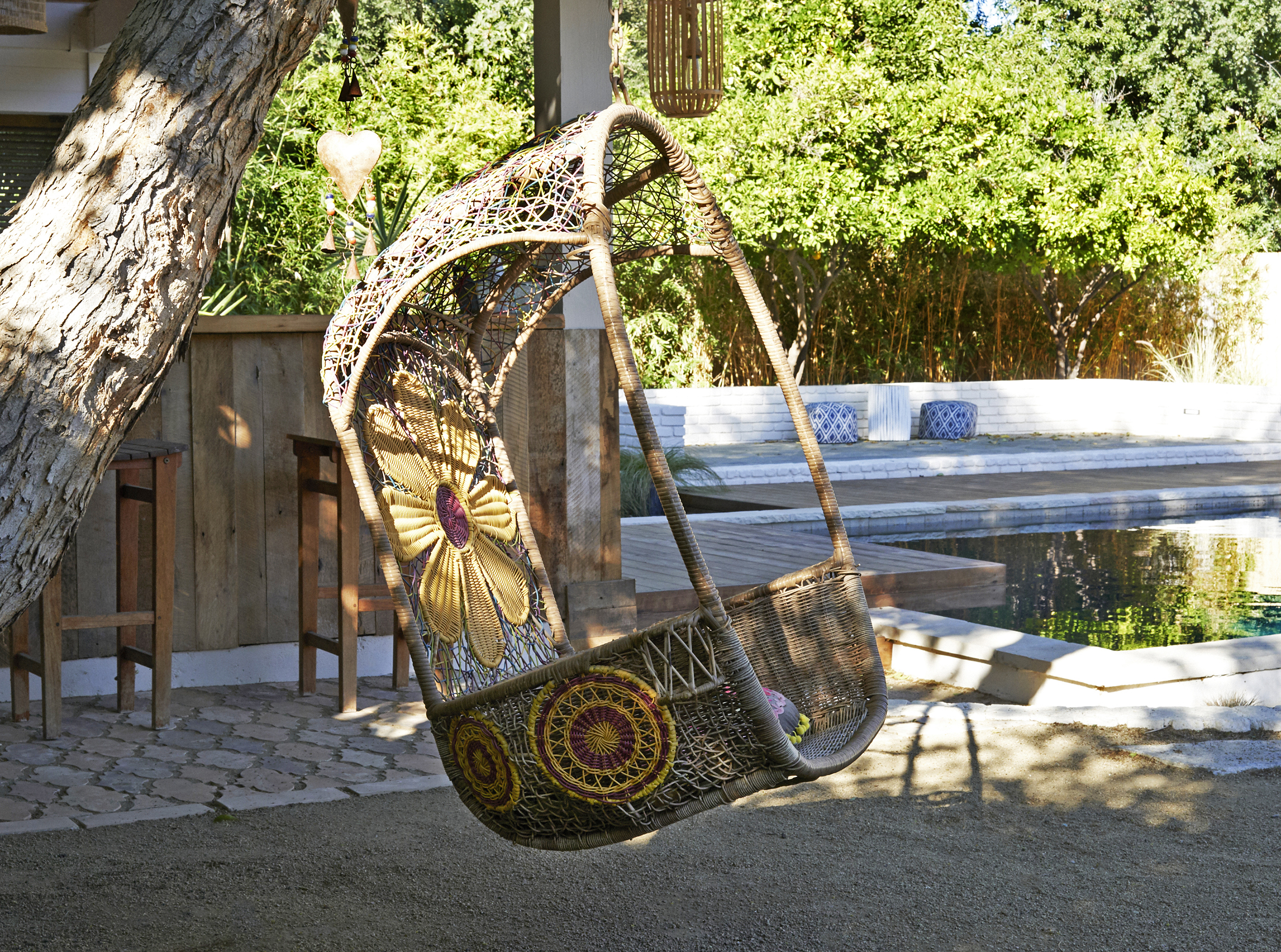 Hanging chair at Poolarea.